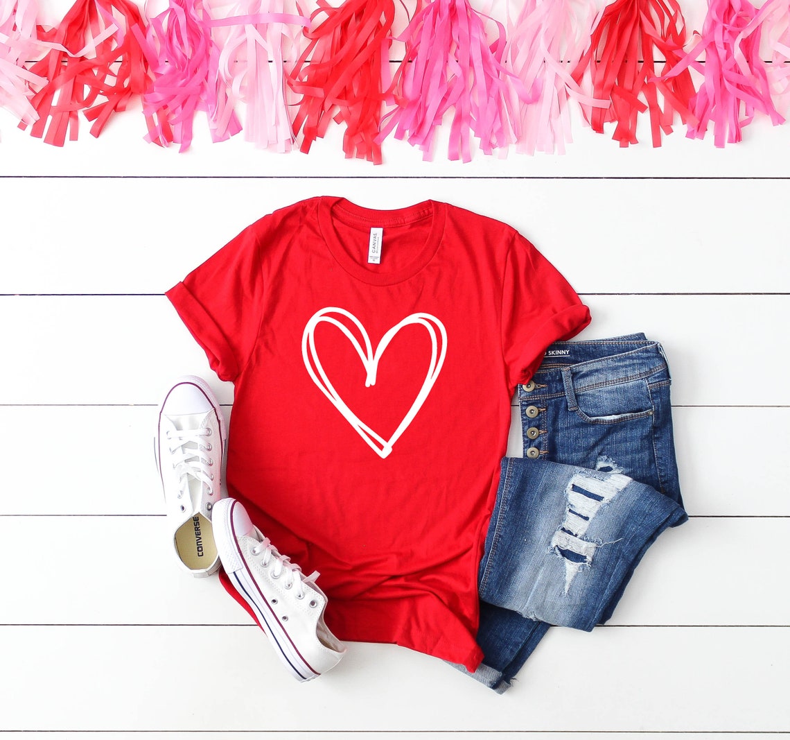 Valentines Day Shirt For Women - Cute and Modern Heart Design
