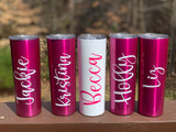 Personalized Skinny Tumbler With Straw - Stainless Steel Tumbler