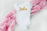 Personalized Baby Girl Outfit With Name Onesie