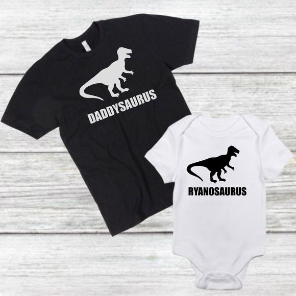 Father and Son Matching shirts dinosaur daddysaurus fathers day gift father and son shirts