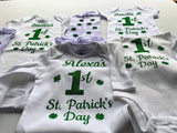 Personalized 1st St. Patricks Day Baby Girl Outfit