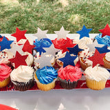 Fourth of July Dessert Topper, Sparkly independence day stars