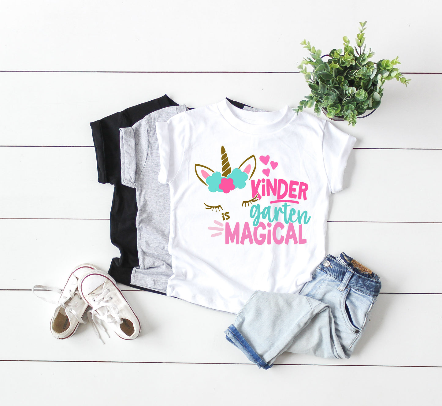 First Day Of School Shirt Girl's Kindergarten is Magical Outfit  - Personalize Name and Grade !!