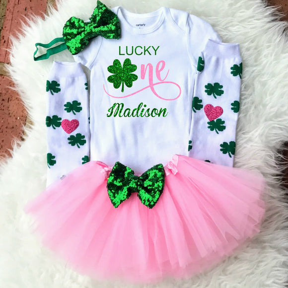 Baby Girls 1st Birthday Outfit - Lucky One Birthday Girl