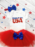 Made in the USA outfit, Girl's fourth of July Tutu Set, First Fourth of July Outfit