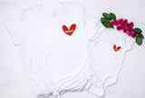 Cute Mamma & Mini Matching Valentine Shirts Personalized Red/White Shirt