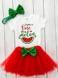 Red Watermelon First Birthday Outfit, One In A Melon, Girl First Birthday