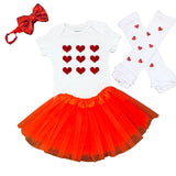 Personalized Valentine’s Day Outfit for Girls - Red Glittering Heart